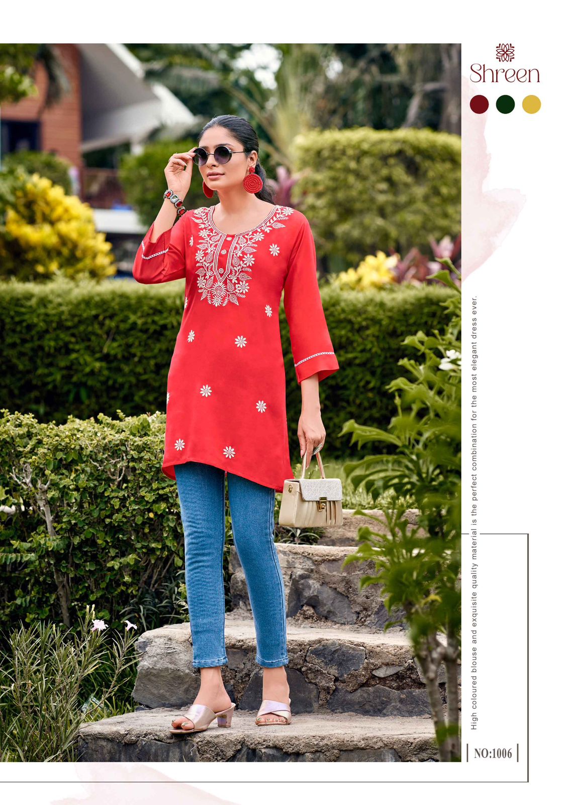 Fusion By Shreen Rayon Lucknowi Work Ladies Top Wholesalers In Delhi
